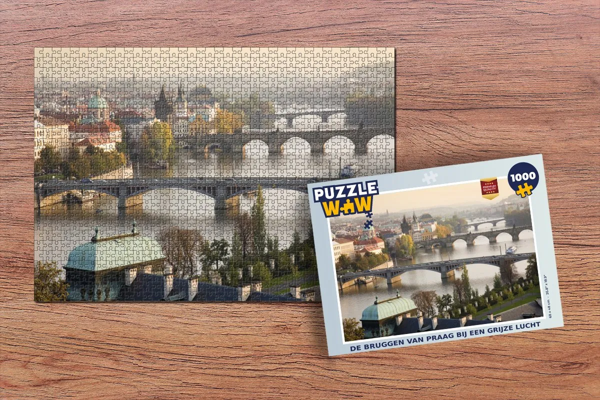PuzzleWow Bruggen Praag Legpuzzel 1000 Stuks - Multicolor