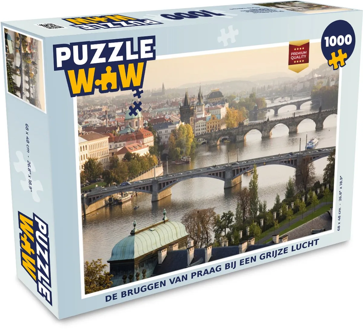 PuzzleWow Bruggen Praag Legpuzzel 1000 Stuks - Multicolor