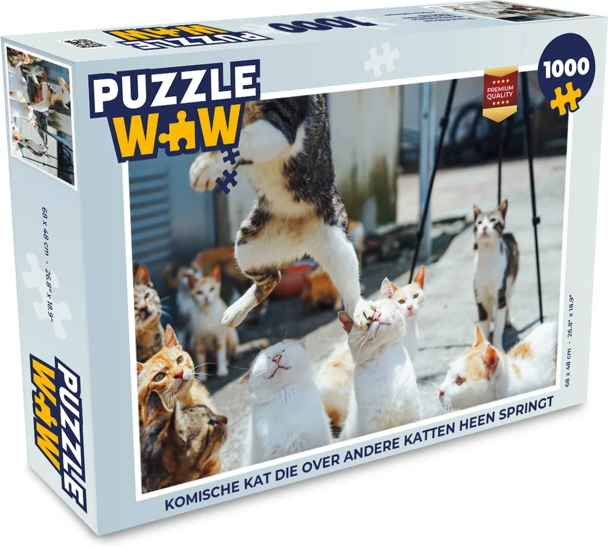 PuzzleWow Legpuzzel Komische Kat 1000 Stuks
