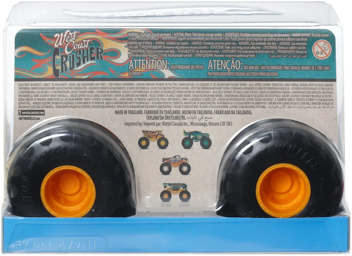 Hot Wheels Monster Truck West Coast Crusher - Meerkleurig