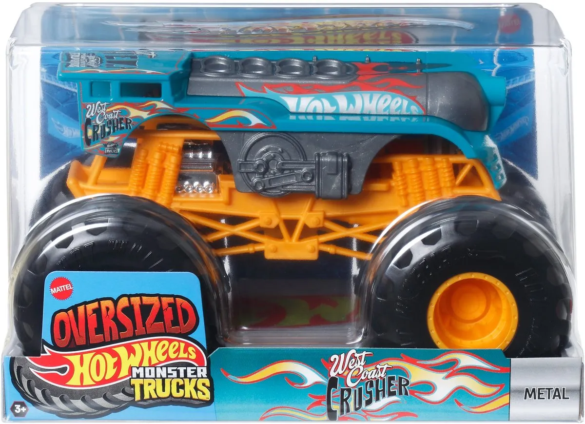 Hot Wheels Monster Truck West Coast Crusher - Meerkleurig - afbeelding 6 van 6