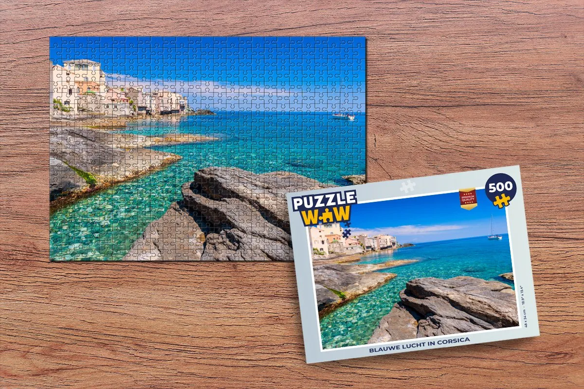 PuzzleWow Legpuzzel Blauwe lucht in Corsica 500 Stuks - MPN 6017016454424
