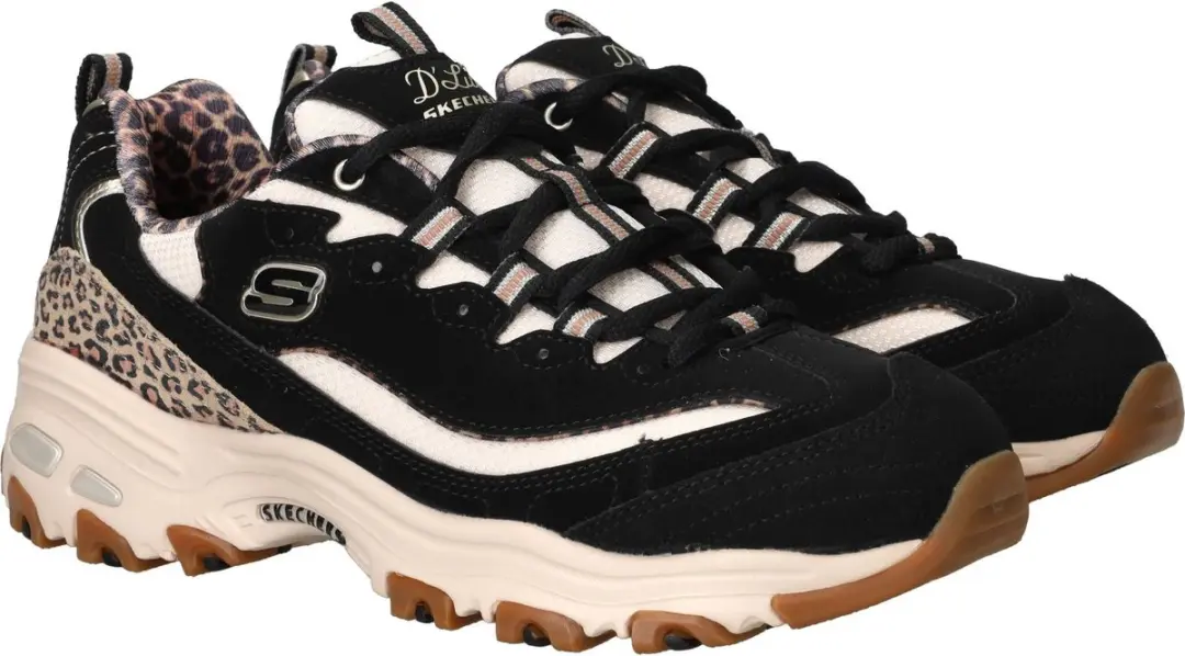 Skechers D'Lites Wild Charm Veterschoenen - Zwart/Multi - afbeelding 2 van 6
