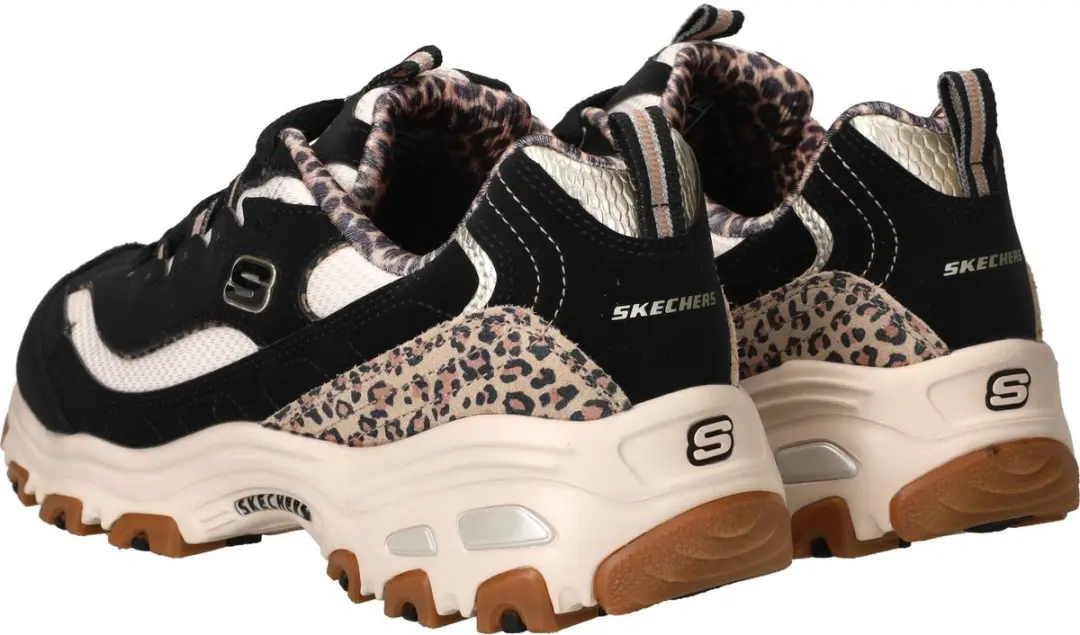 Skechers D'Lites Wild Charm Veterschoenen - Zwart/Multi - afbeelding 5 van 6