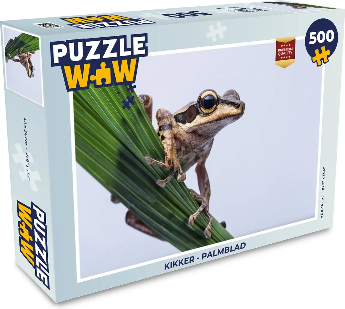 PuzzleWow Kikker Palmblad Legpuzzel 500 Stuks - Multicolor
