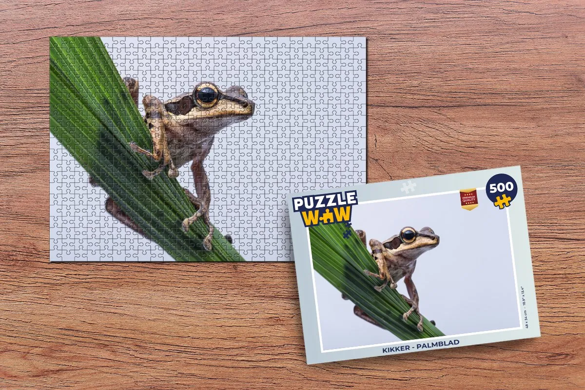 PuzzleWow Kikker Palmblad Legpuzzel 500 Stuks - Multicolor