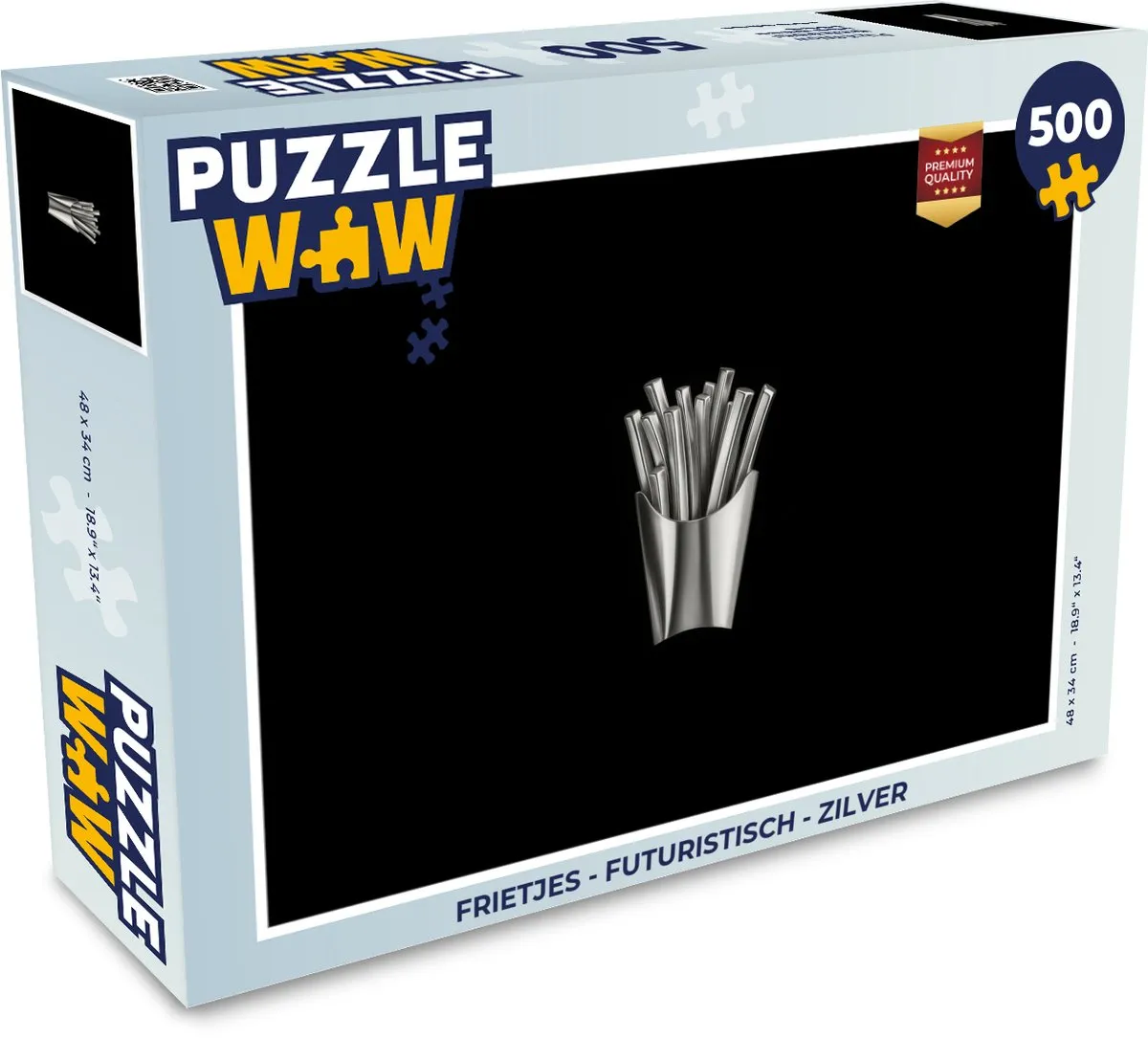 PuzzleWow Frietjes Legpuzzel 500 Stuks - Zilver