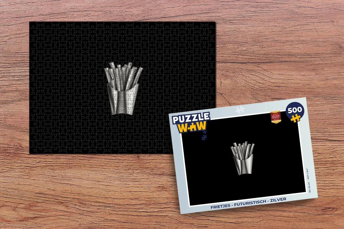 PuzzleWow Frietjes Legpuzzel 500 Stuks - Zilver