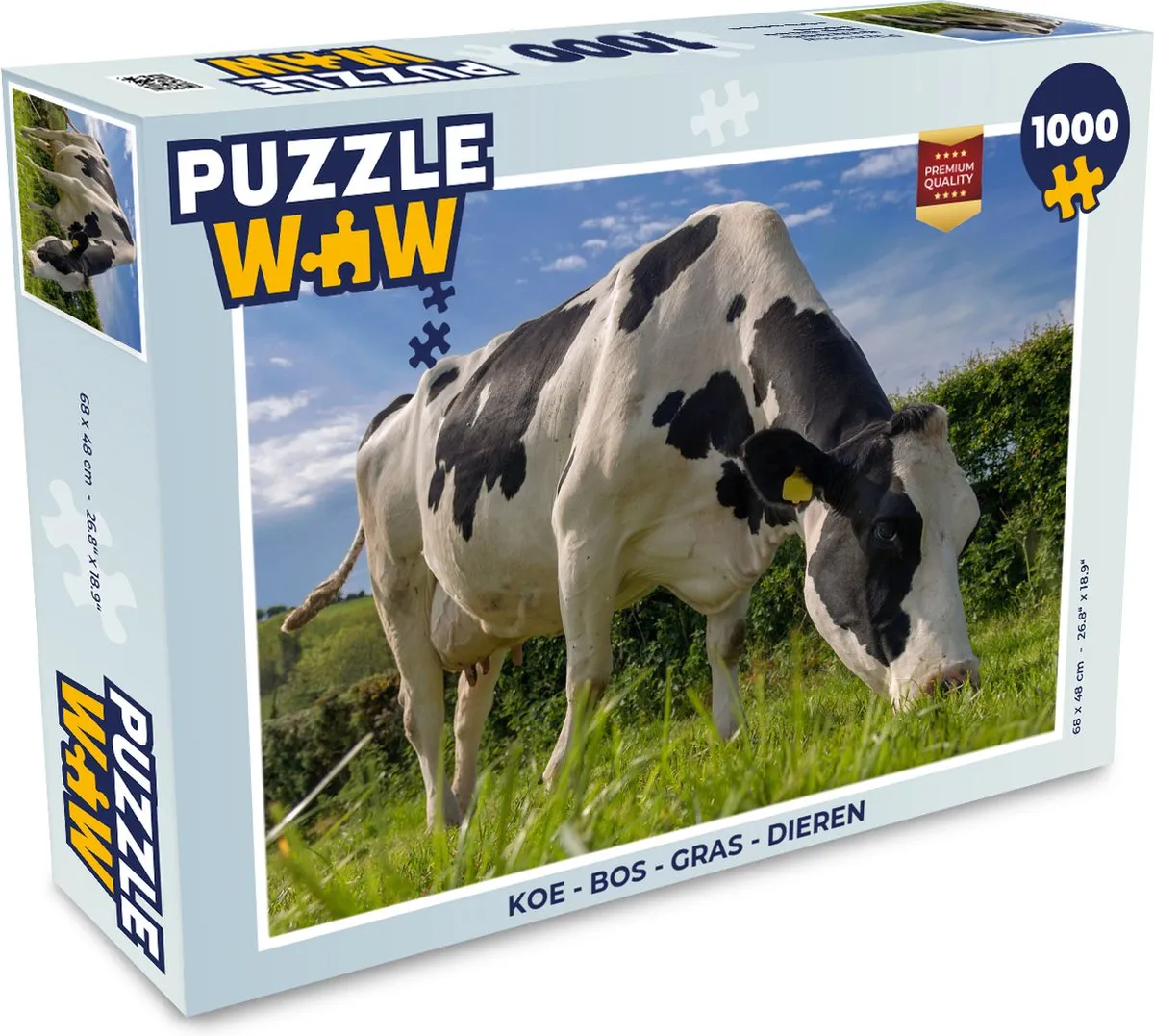 PuzzleWow Koe in het Bos Legpuzzel 1000 Stuks - Multicolor