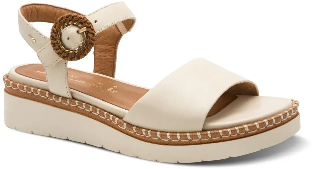 Leren sandalen met plateauzool Comfort