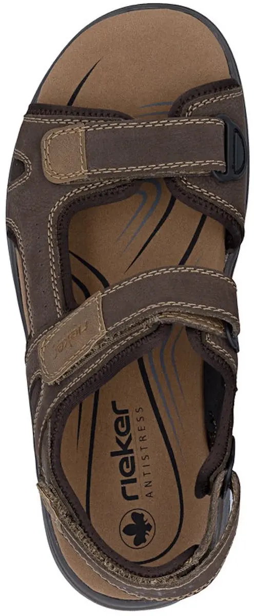 Rieker Heren Sandalen 26450-26 - Maat 45 - Donkerbruin
