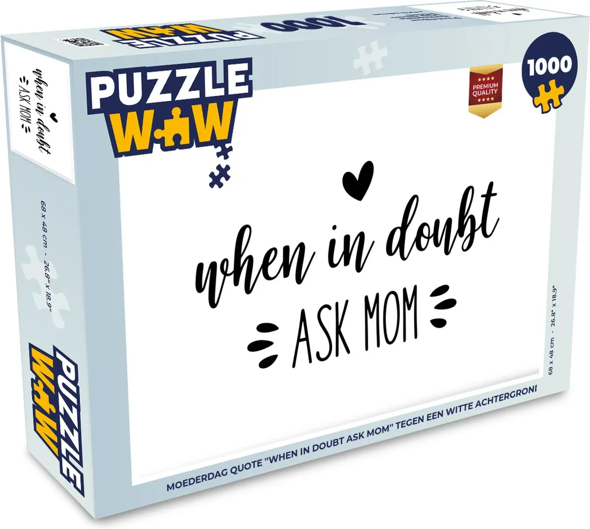 PuzzleWow Legpuzzel 1000 Stuks - Quote - Multicolor