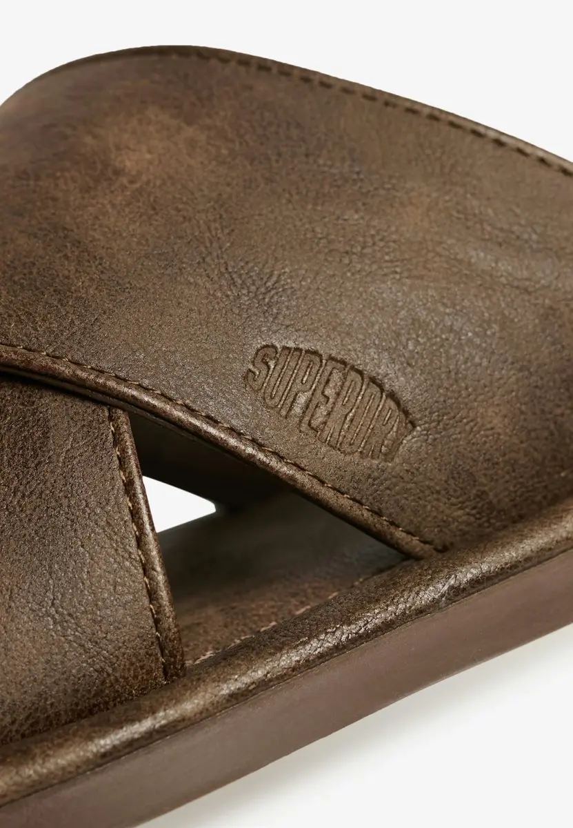 Superdry Vintage Slippers met Kruisbanden - Donkerbruin - afbeelding 2 van 6
