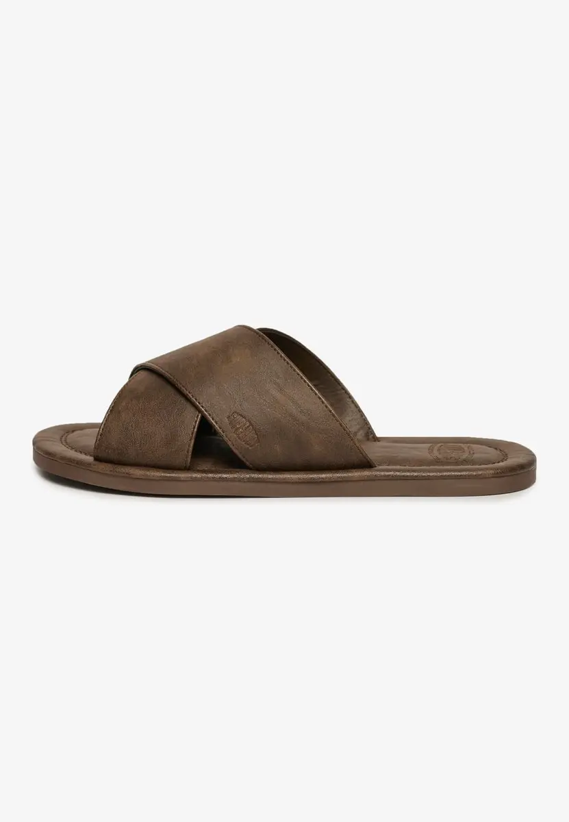 Superdry Vintage Slippers met Kruisbanden - Donkerbruin - afbeelding 5 van 6