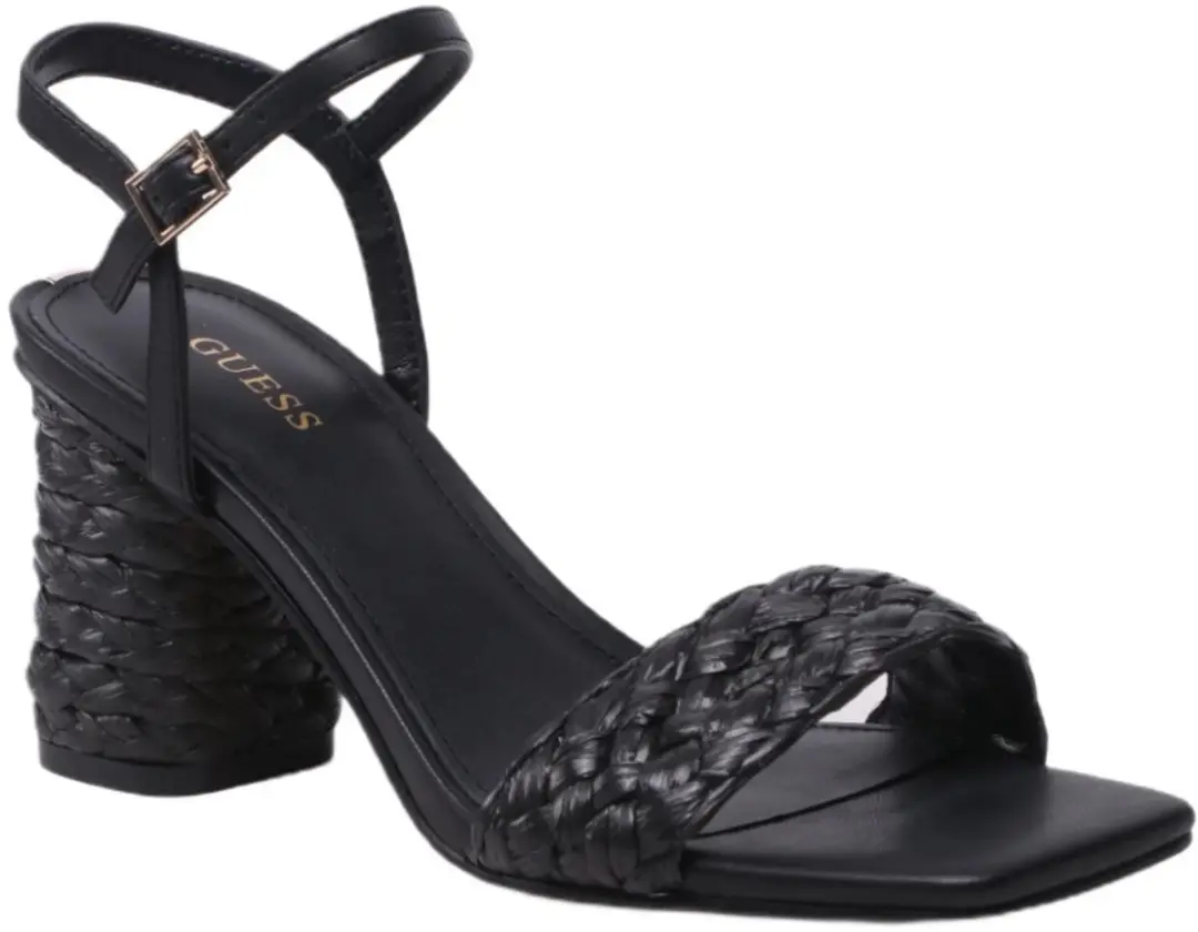 Guess Cadan Dames Sandalen Zwart Met Gevlochten Hiel, Maat 39