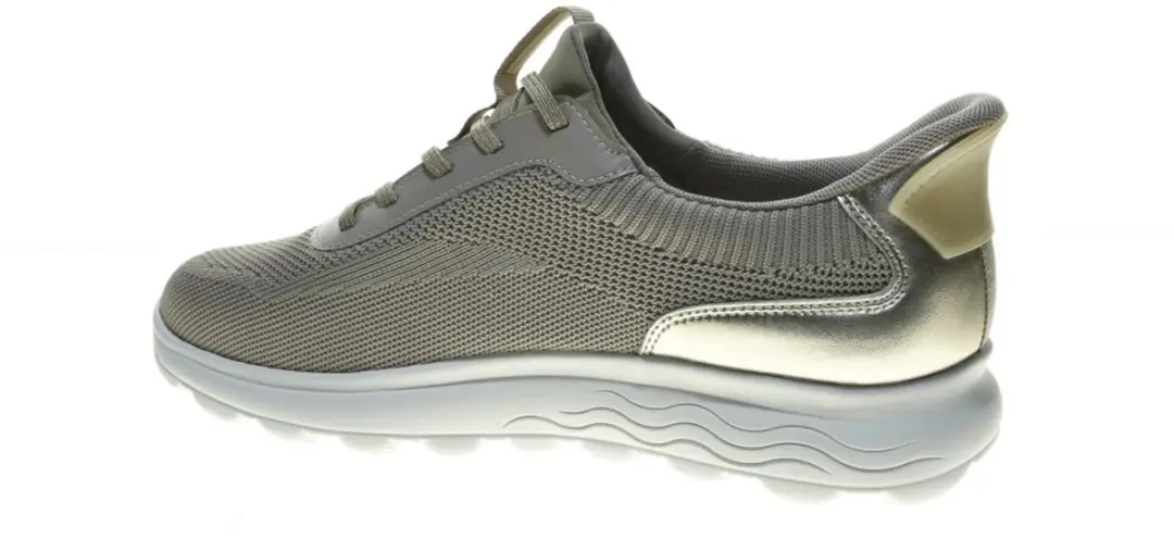 Geox Spherica Plus Dames Sneakers - Licht Taupe/Goud - Maat 38