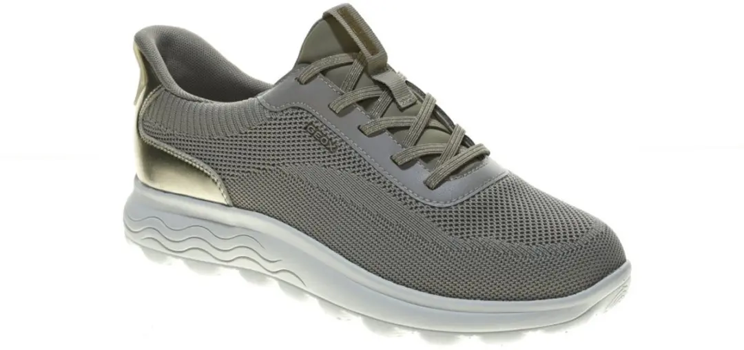 Geox Spherica Plus Dames Sneakers - Licht Taupe/Goud - Maat 38