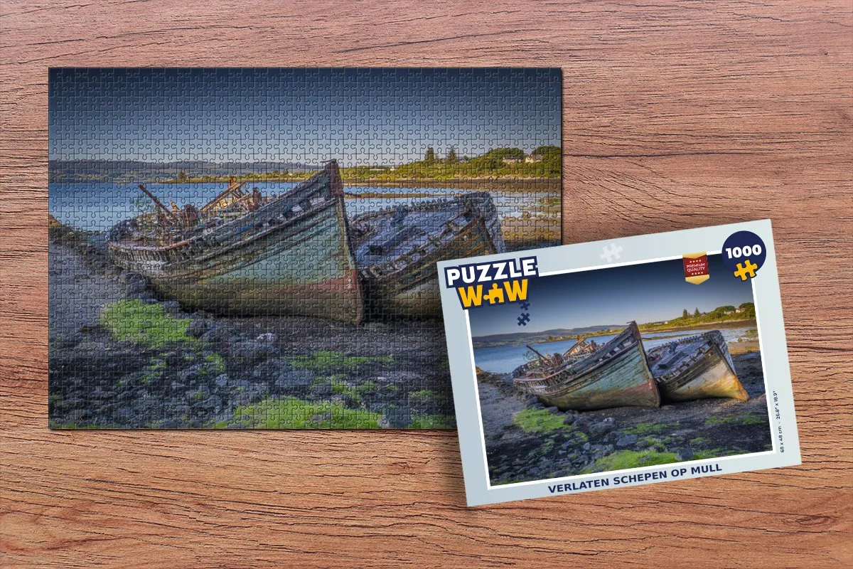 PuzzleWow Verlaten Schepen op Mull Legpuzzel 1000 Stuks - Multicolor