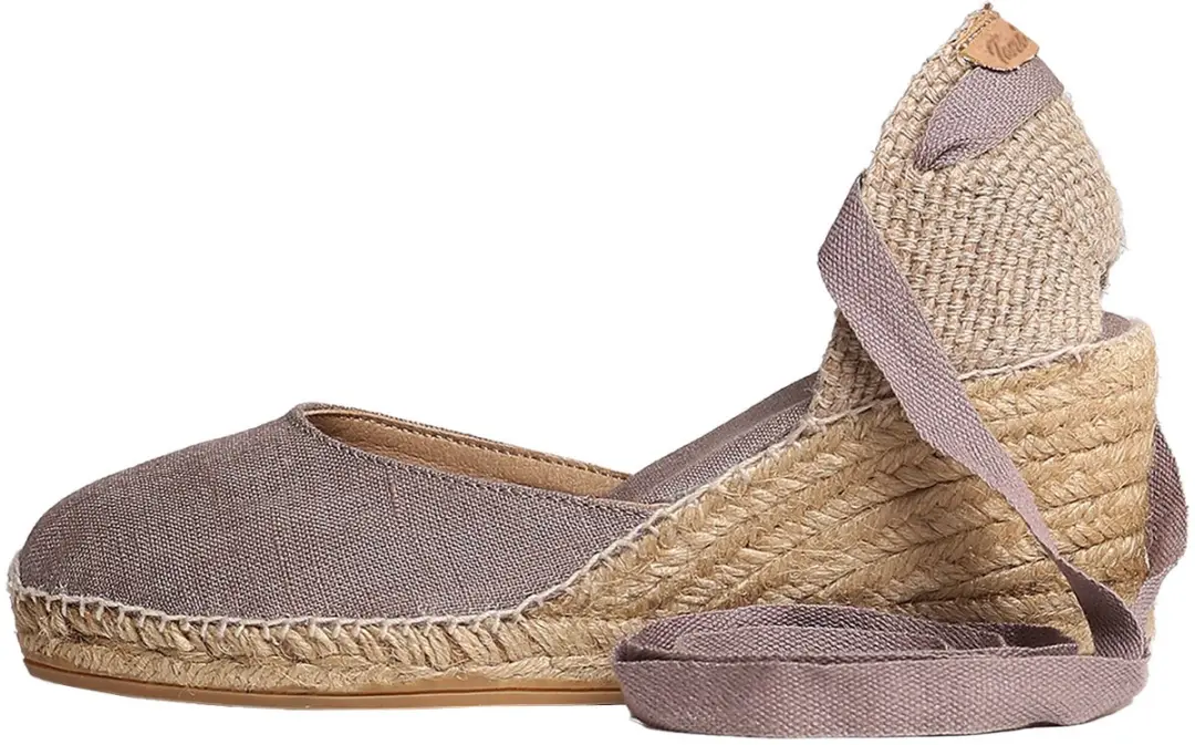 Valenciaanse espadrille met wigvormige zool en nerven