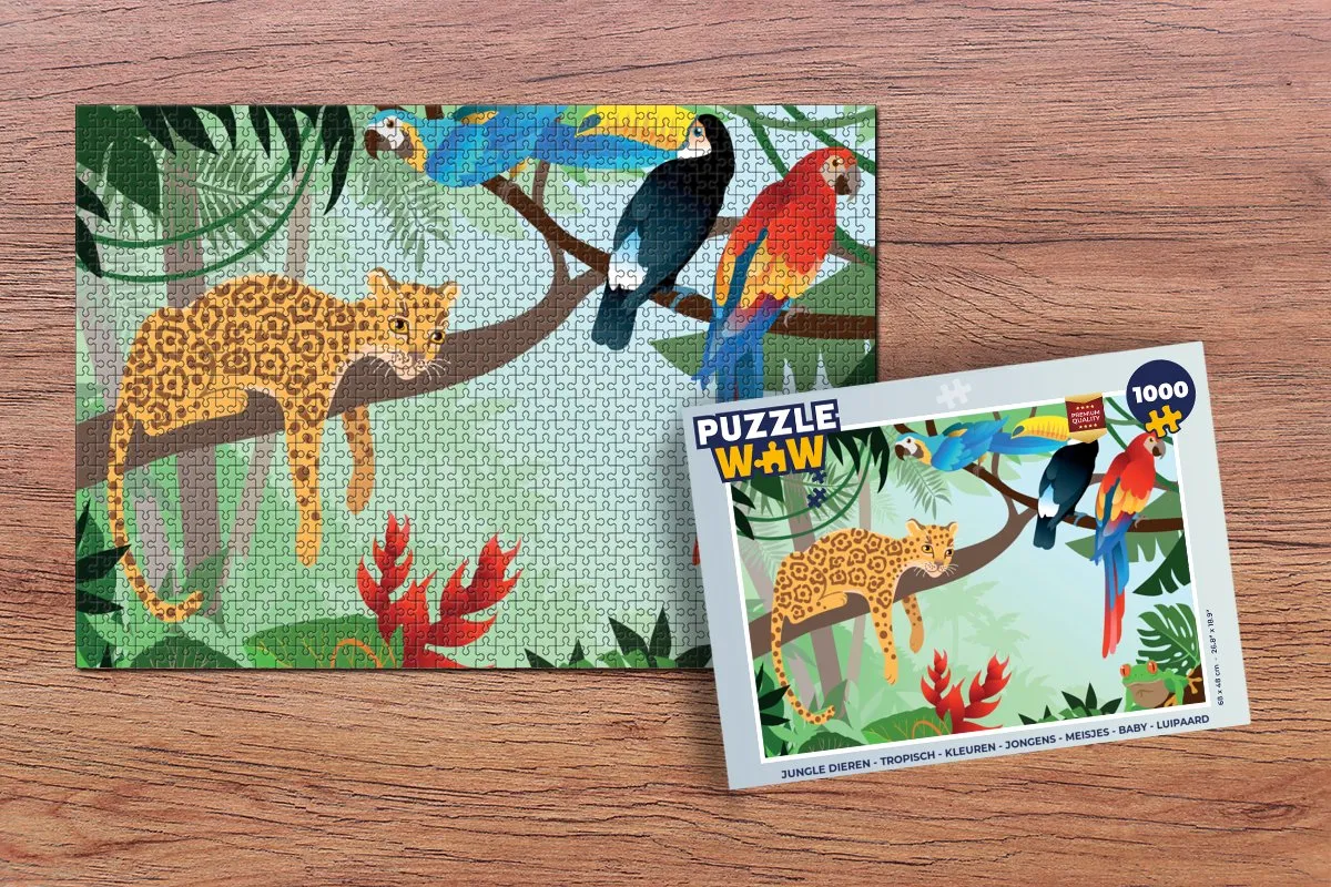 PuzzleWow Jungle Dieren Legpuzzel 1000 Stuks - Multicolor