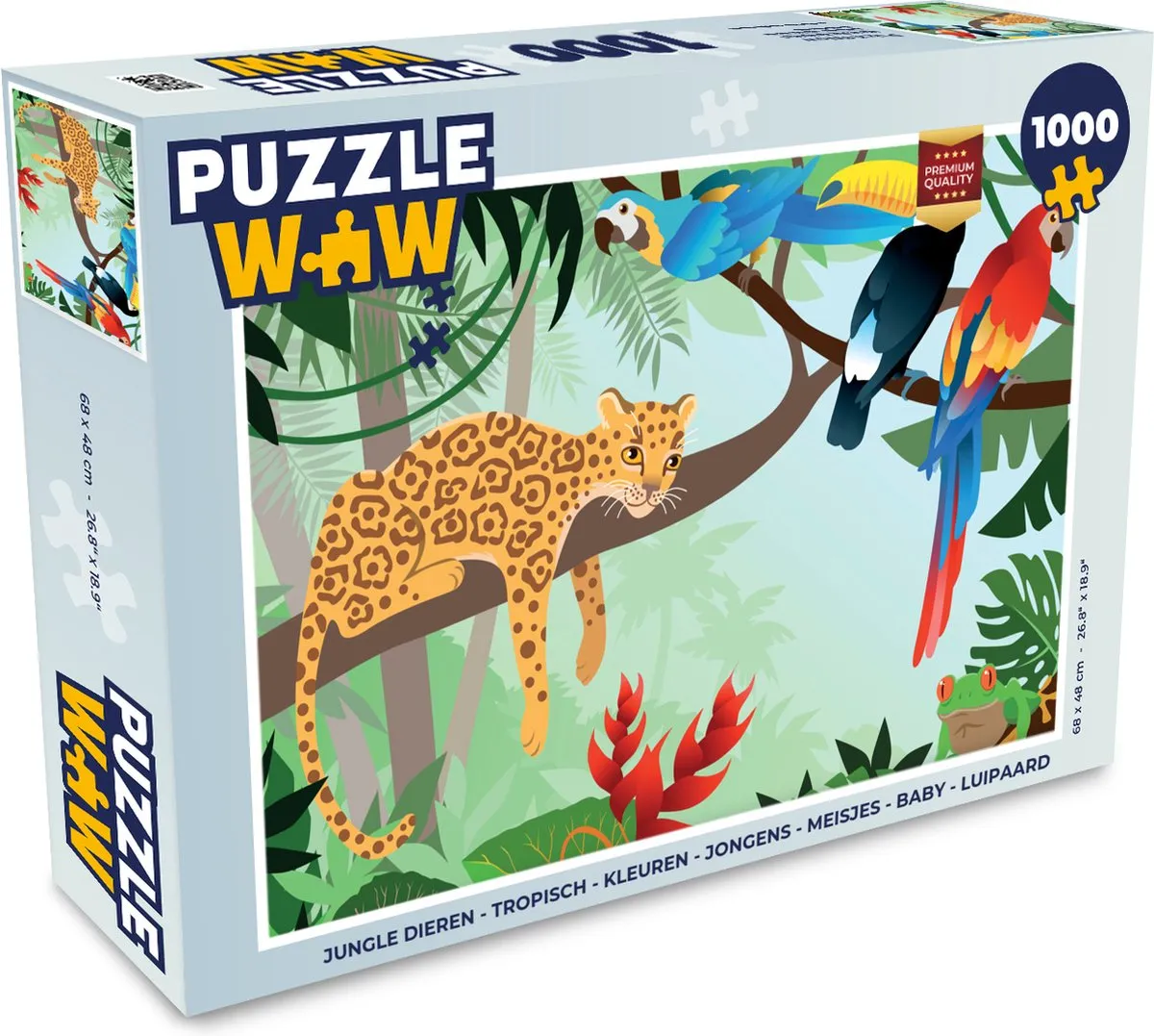 PuzzleWow Jungle Dieren Legpuzzel 1000 Stuks - Multicolor