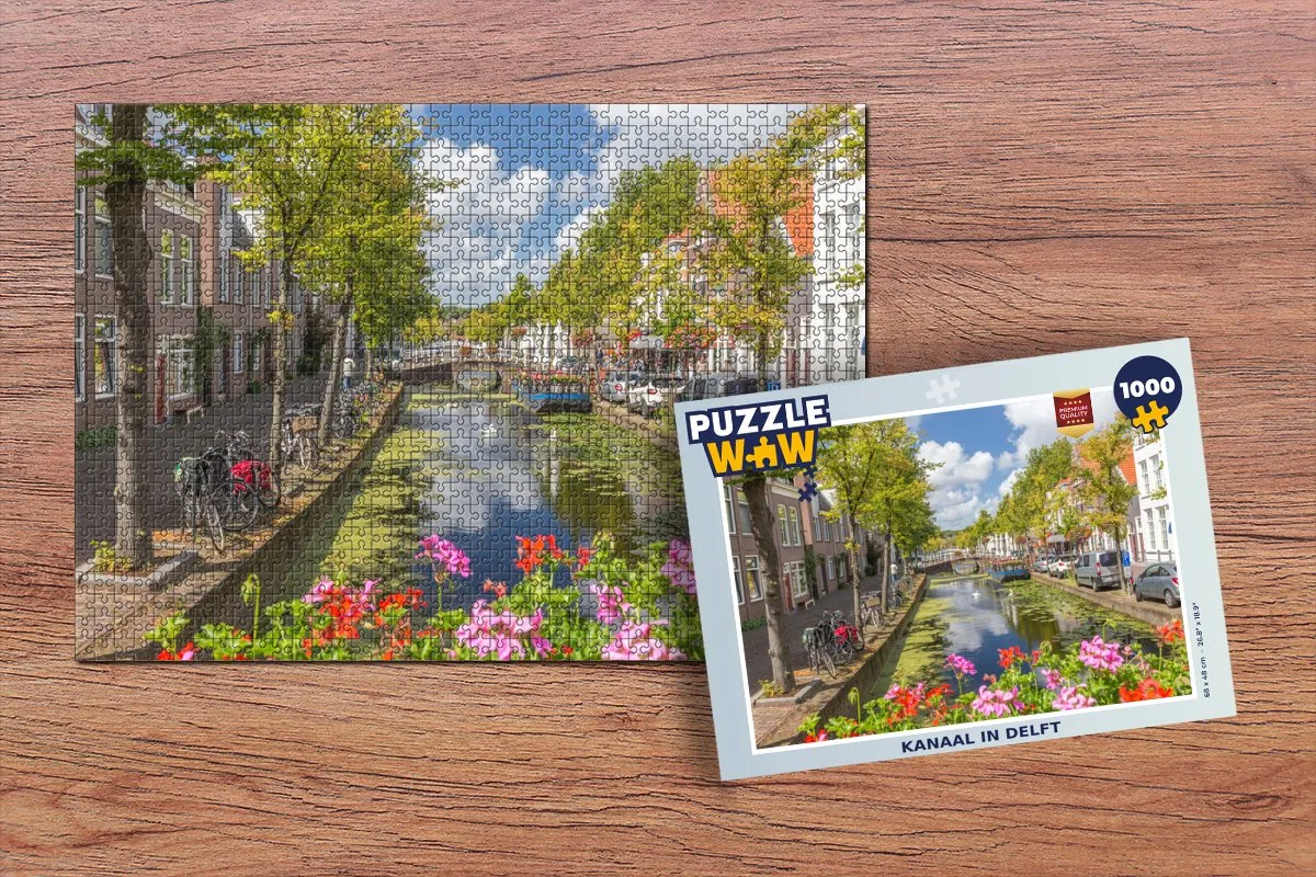 PuzzleWow Bloemen Delft Legpuzzel 1000 Stuks - Multicolor