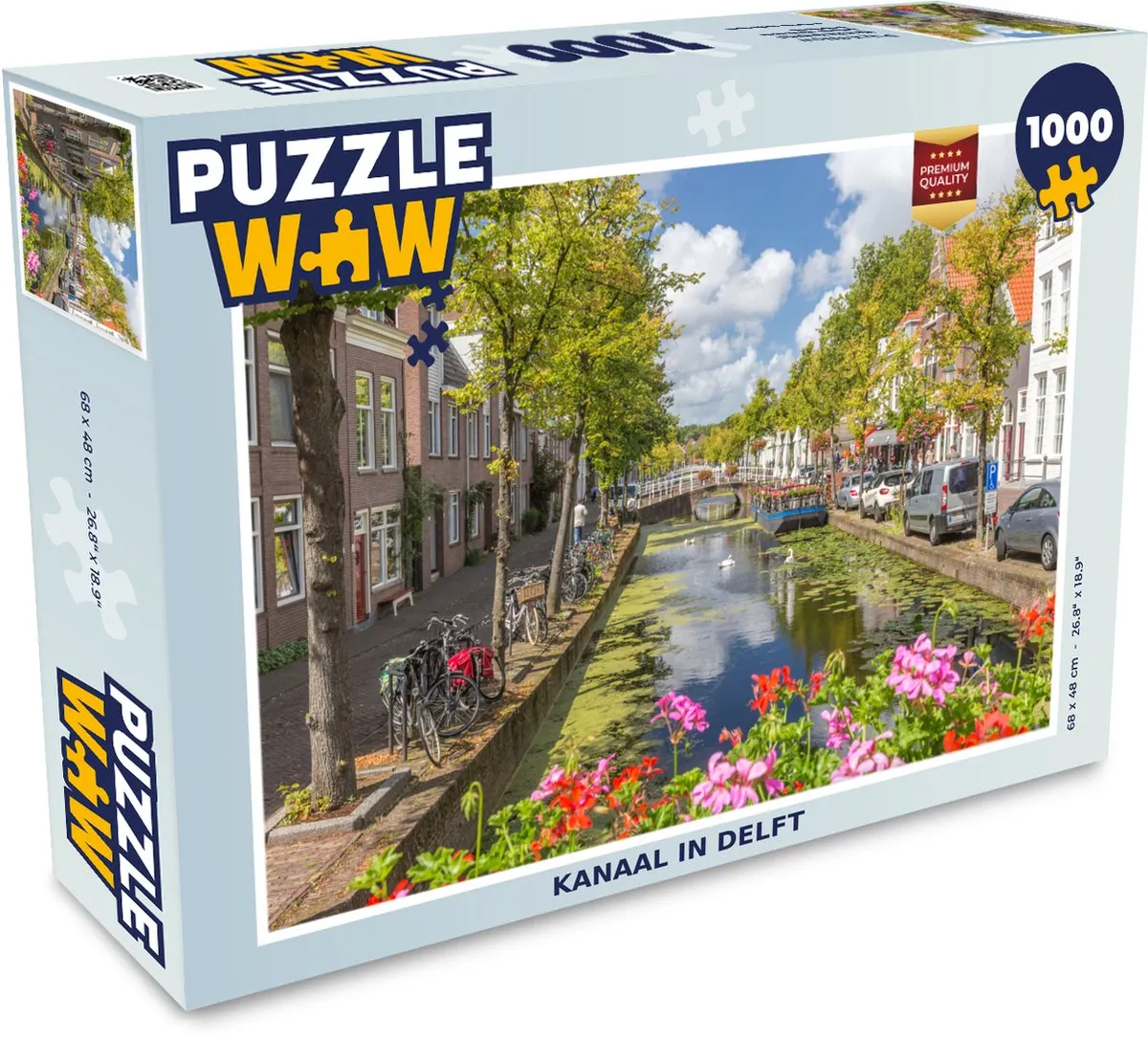 PuzzleWow Bloemen Delft Legpuzzel 1000 Stuks - Multicolor