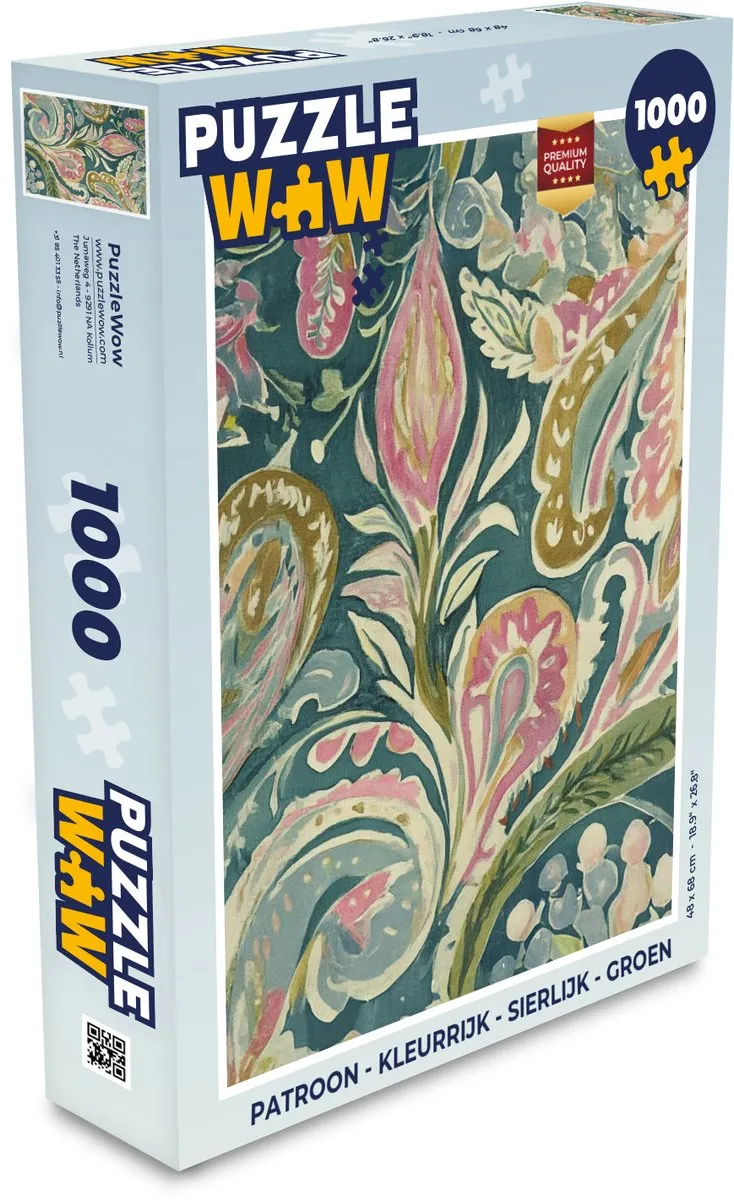 PuzzleWow Legpuzzel 1000 Stuks - Groen Sierlijk