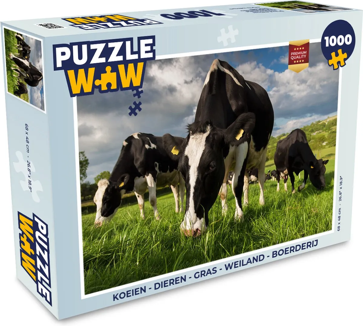PuzzleWow Legpuzzel Koeien & Boerderij 1000 Stuks - Multicolor