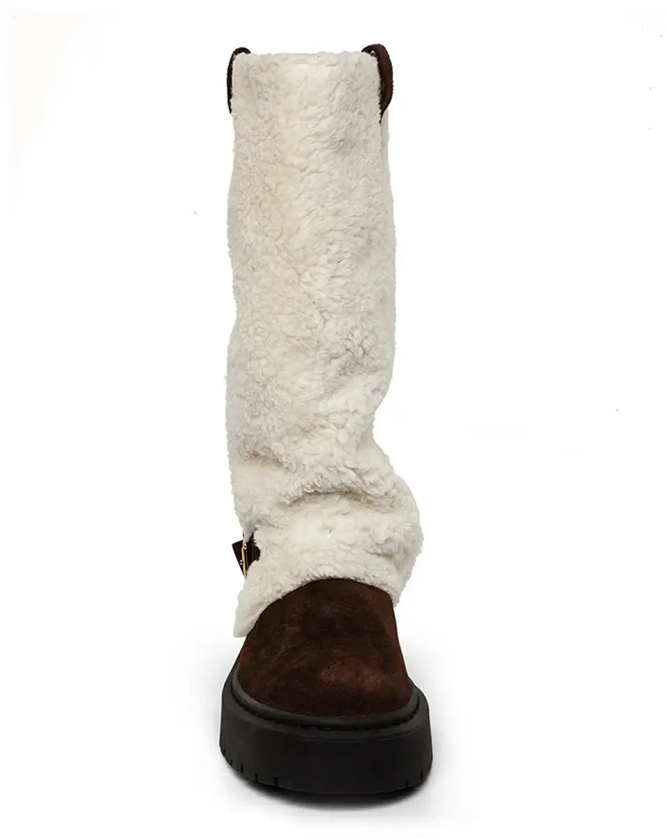 Steve Madden Godiva Dameslaarzen SM11003413 - 39 - Beige/donkerbruin