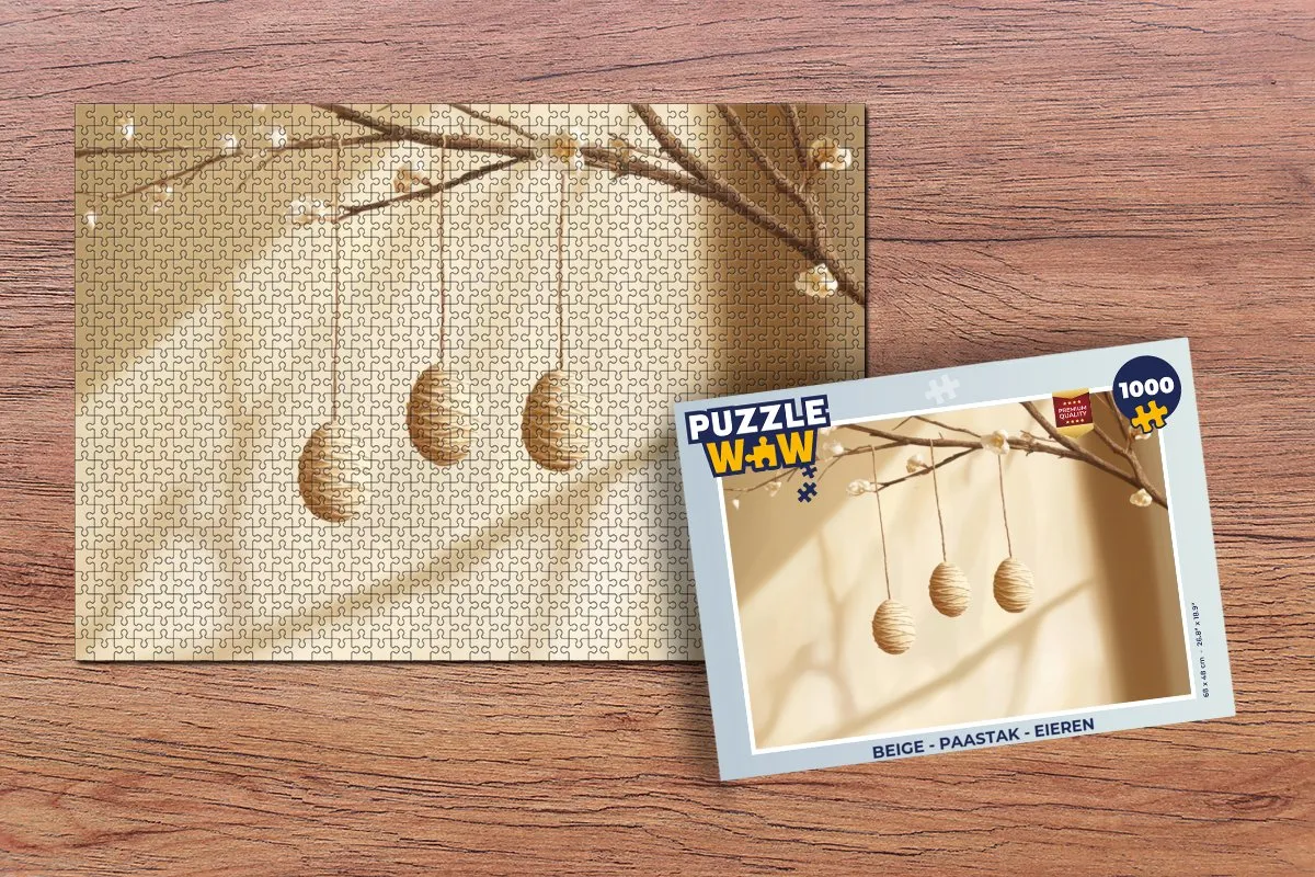 PuzzleWow Paastak Legpuzzel 1000 Stuks - Beige