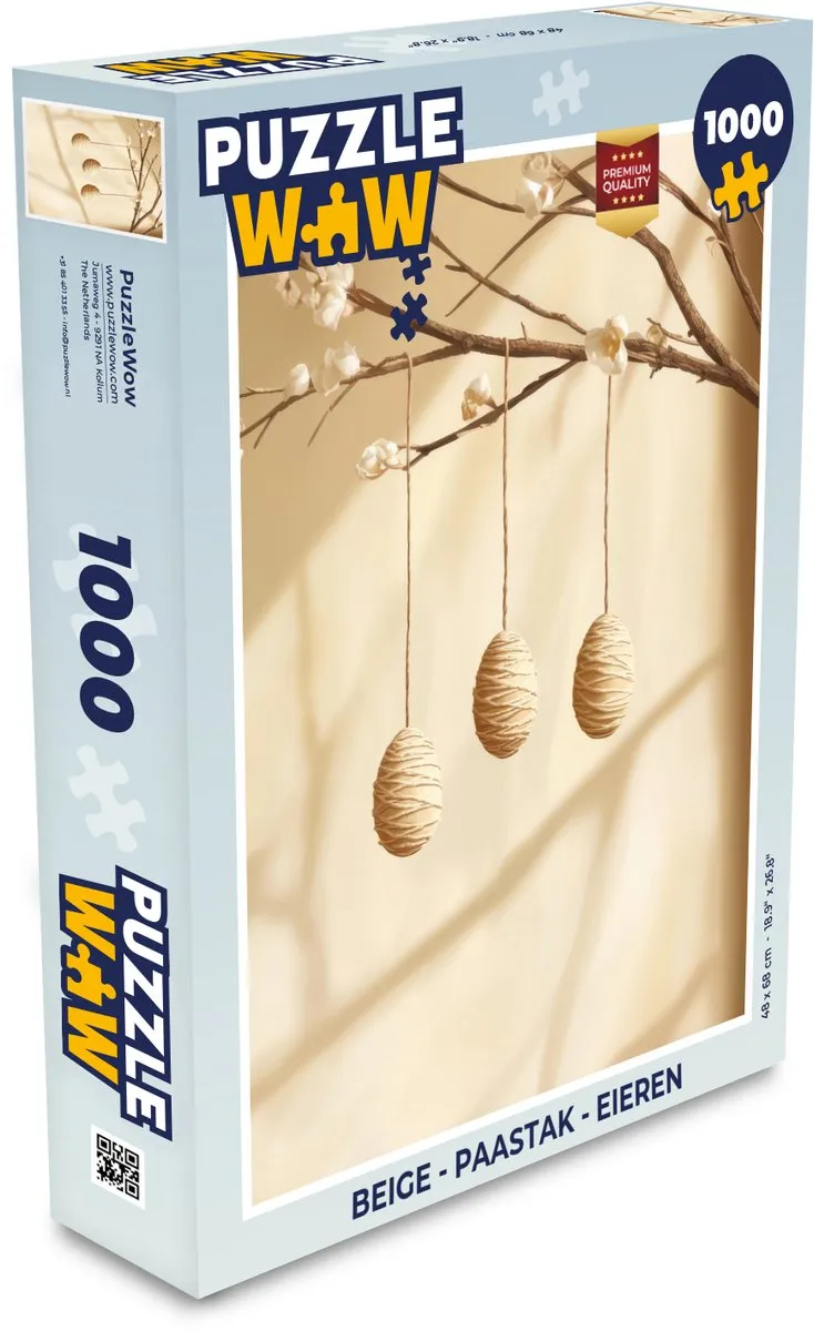 PuzzleWow Paastak Legpuzzel 1000 Stuks - Beige