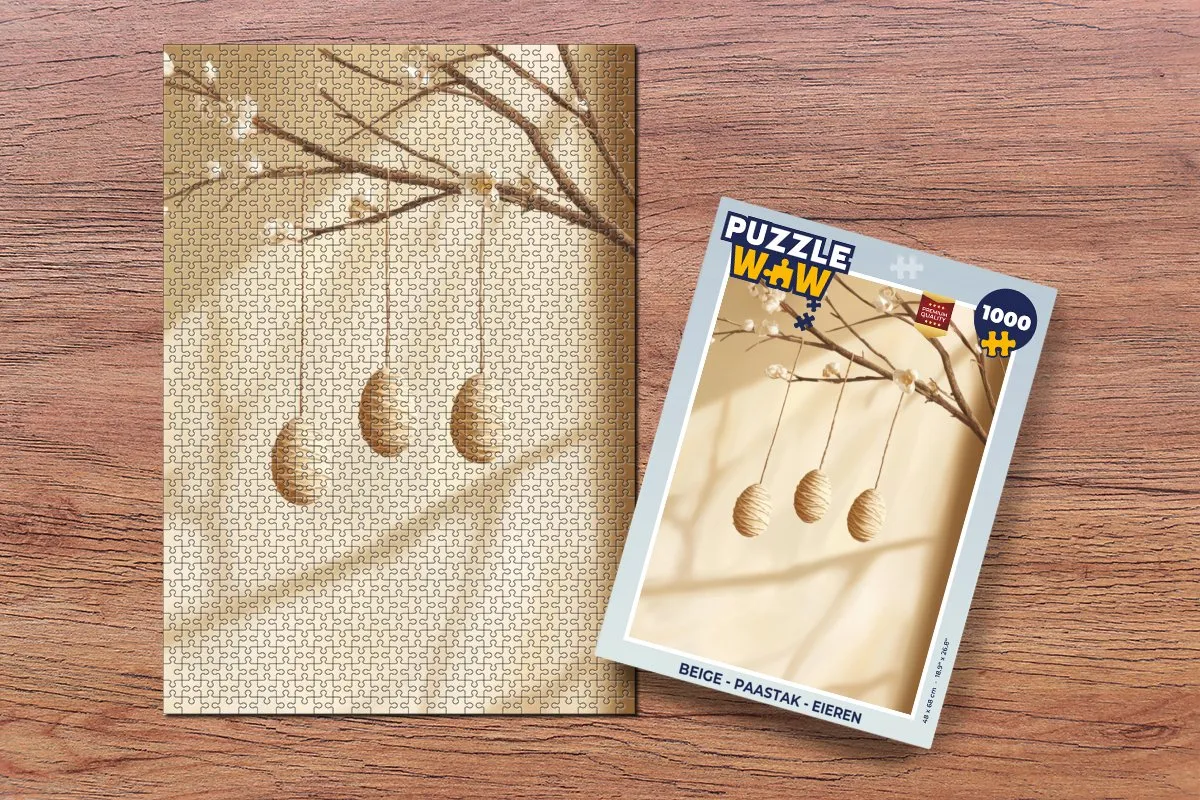 PuzzleWow Paastak Legpuzzel 1000 Stuks - Beige