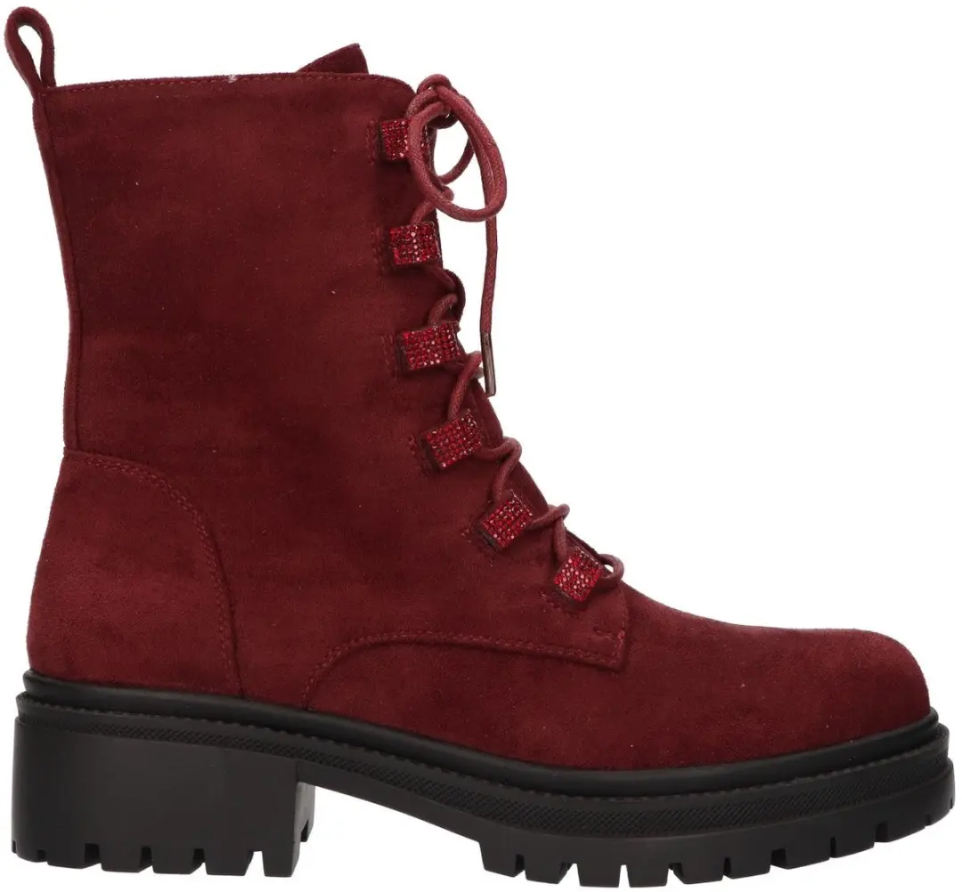 La Strada Bootie Bordeaux Textiel