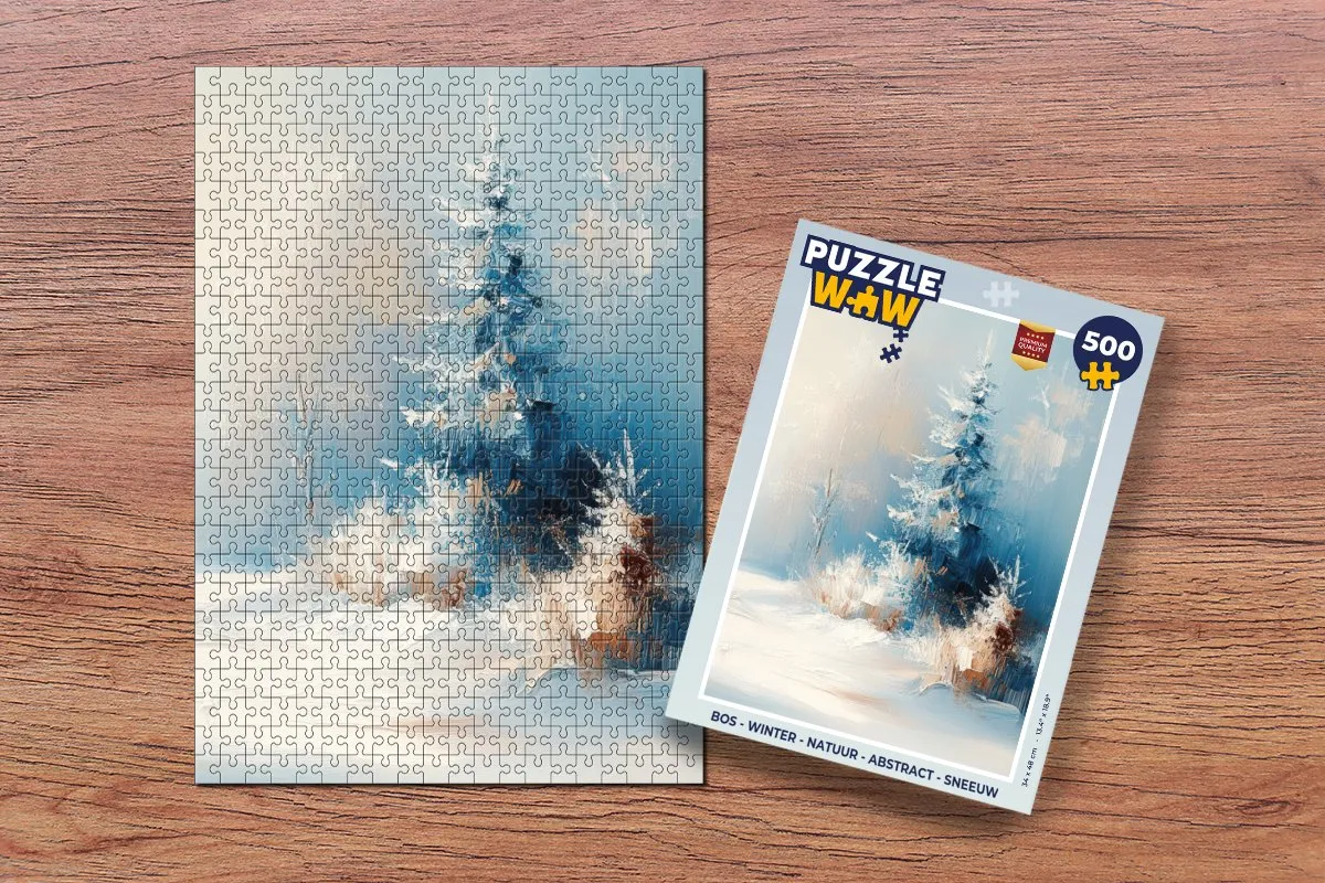 PuzzleWow Winter Landschap Legpuzzel 500 Stuks - Blauw