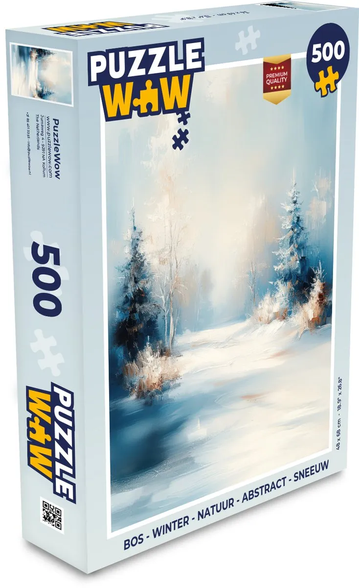 PuzzleWow Winter Landschap Legpuzzel 500 Stuks - Blauw