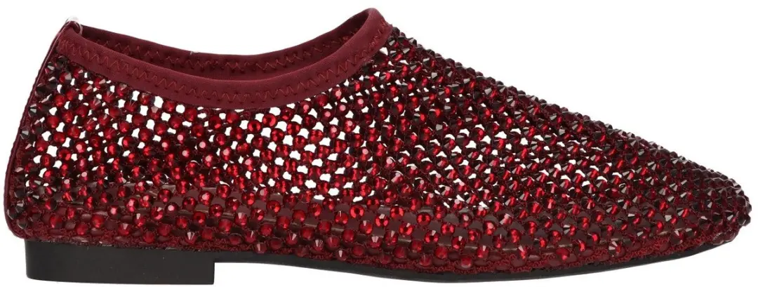 La Strada Flats Met Steentjes Bordo Mesh
