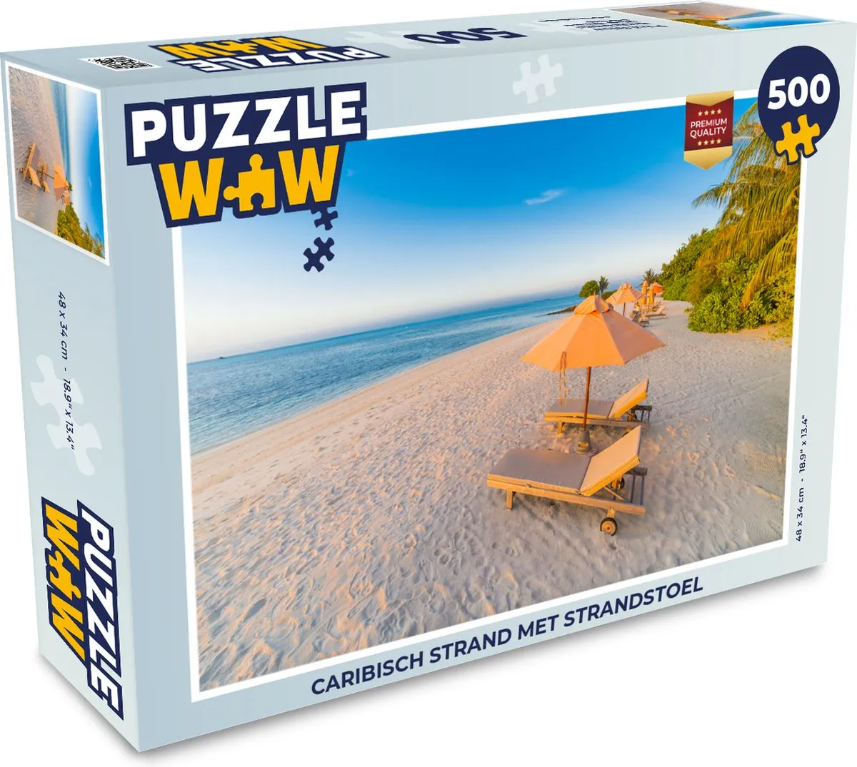 PuzzleWow Caribisch Strand Legpuzzel 500 Stuks - Multicolor