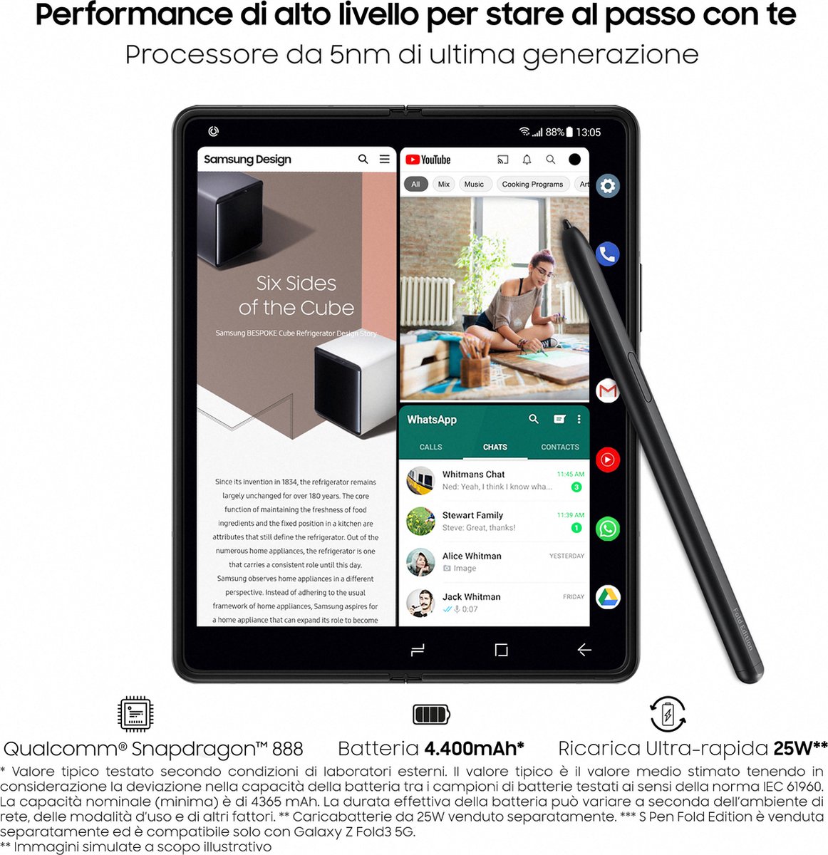 Samsung Galaxy Z Fold3 5G 19,3 cm (7.6") Dual SIM Android 11 USB Type-C 12 GB 256 GB 4400 mAh Zilver