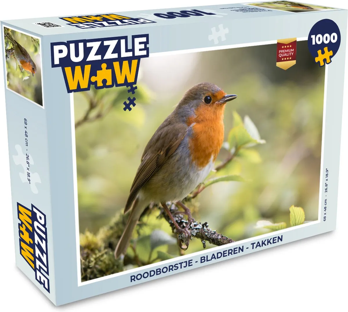 PuzzleWow Roodborstje Legpuzzel 1000 Stuks - Multicolor