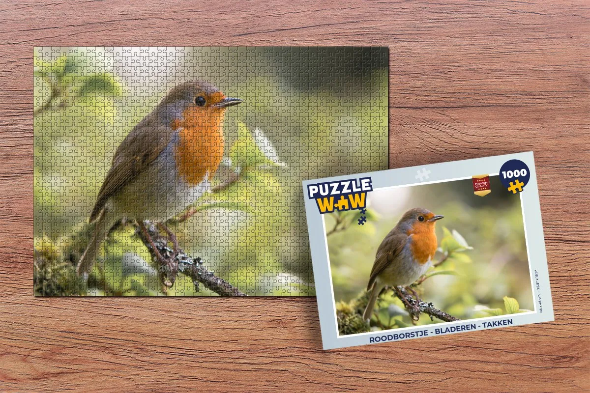 PuzzleWow Roodborstje Legpuzzel 1000 Stuks - Multicolor