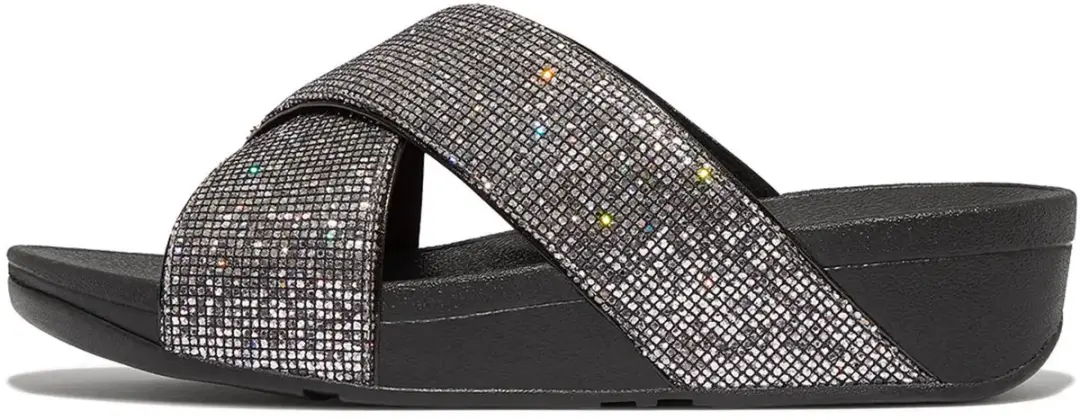 FitFlop Lulu Cross Slide Glitterball