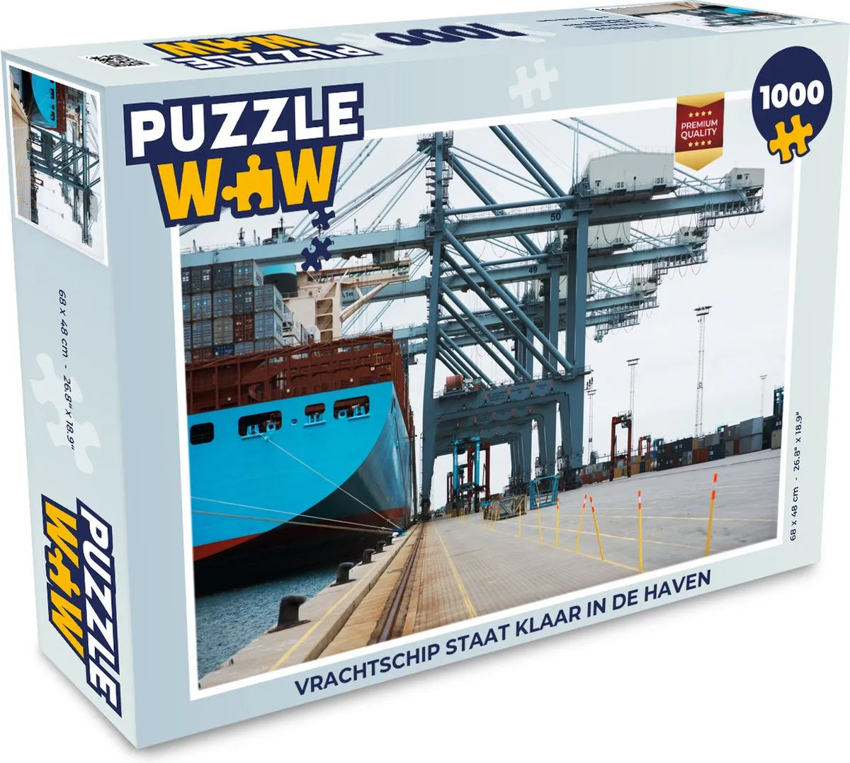 PuzzleWow Vrachtschip in de haven Legpuzzel 1000 Stuks - Multicolor