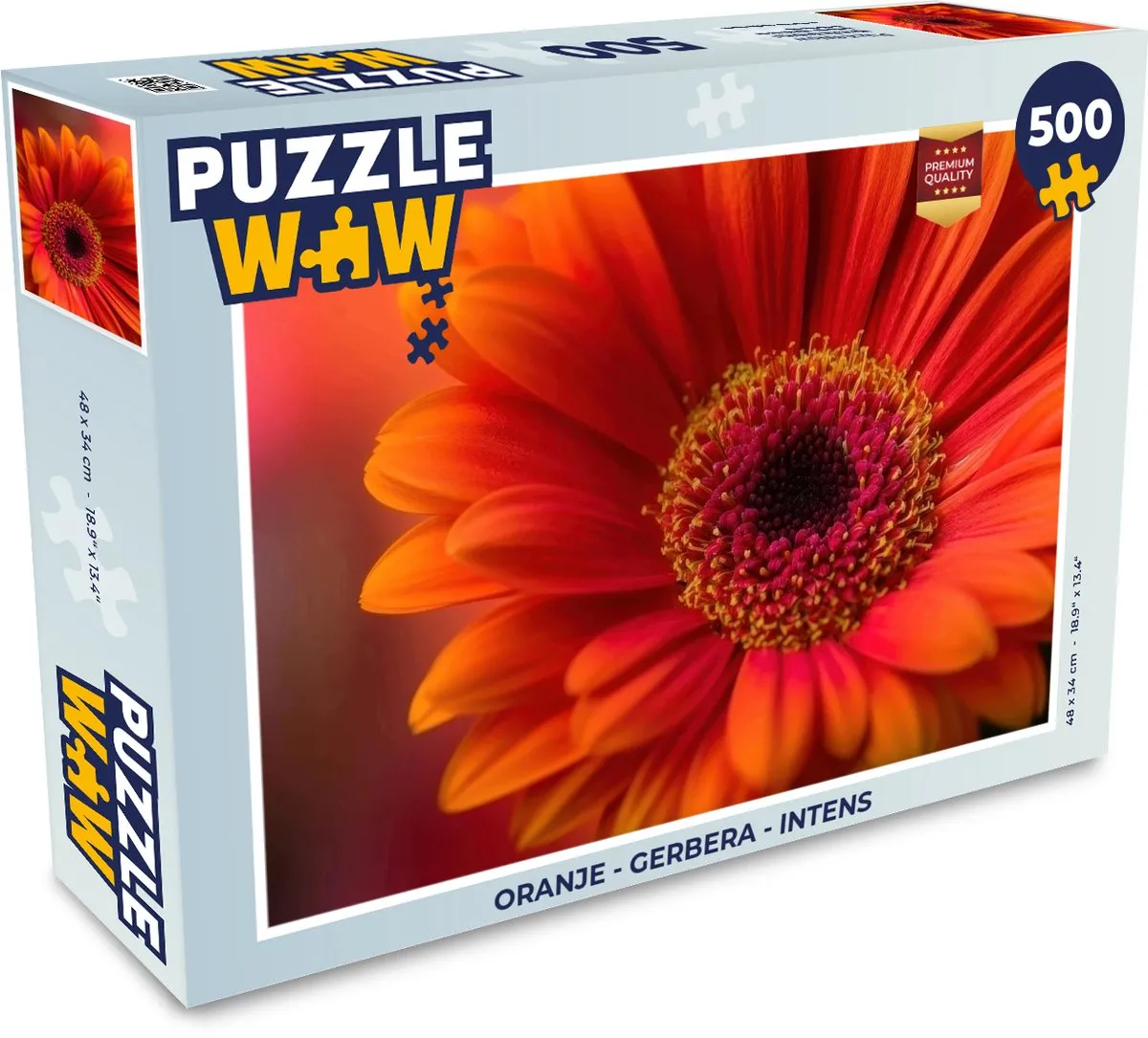 PuzzleWow Gerbera Legpuzzel 500 Stuks - Oranje