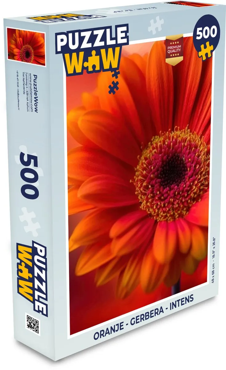 PuzzleWow Gerbera Legpuzzel 500 Stuks - Oranje