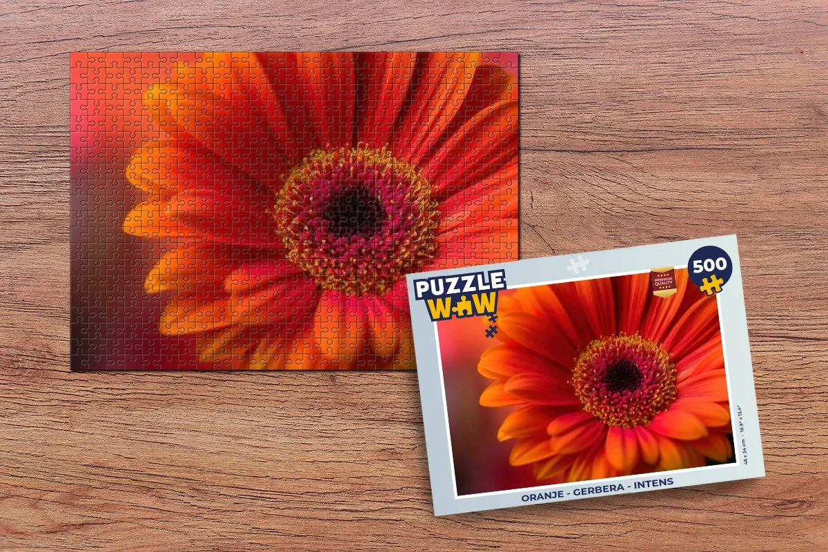 PuzzleWow Gerbera Legpuzzel 500 Stuks - Oranje