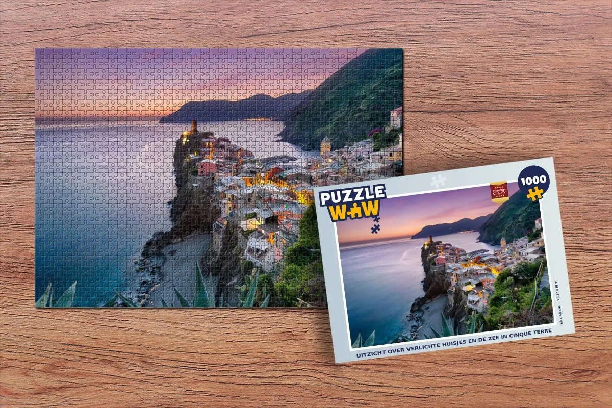 PuzzleWow Legpuzzel Cinque Terre 1000 Stuks - Multicolor