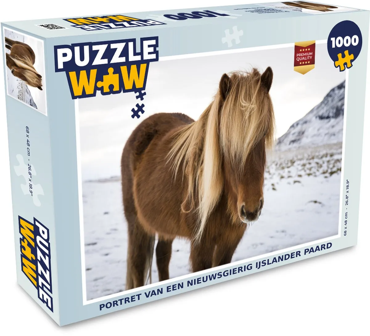 PuzzleWow Portret IJslander Paard Legpuzzel 1000 Stuks