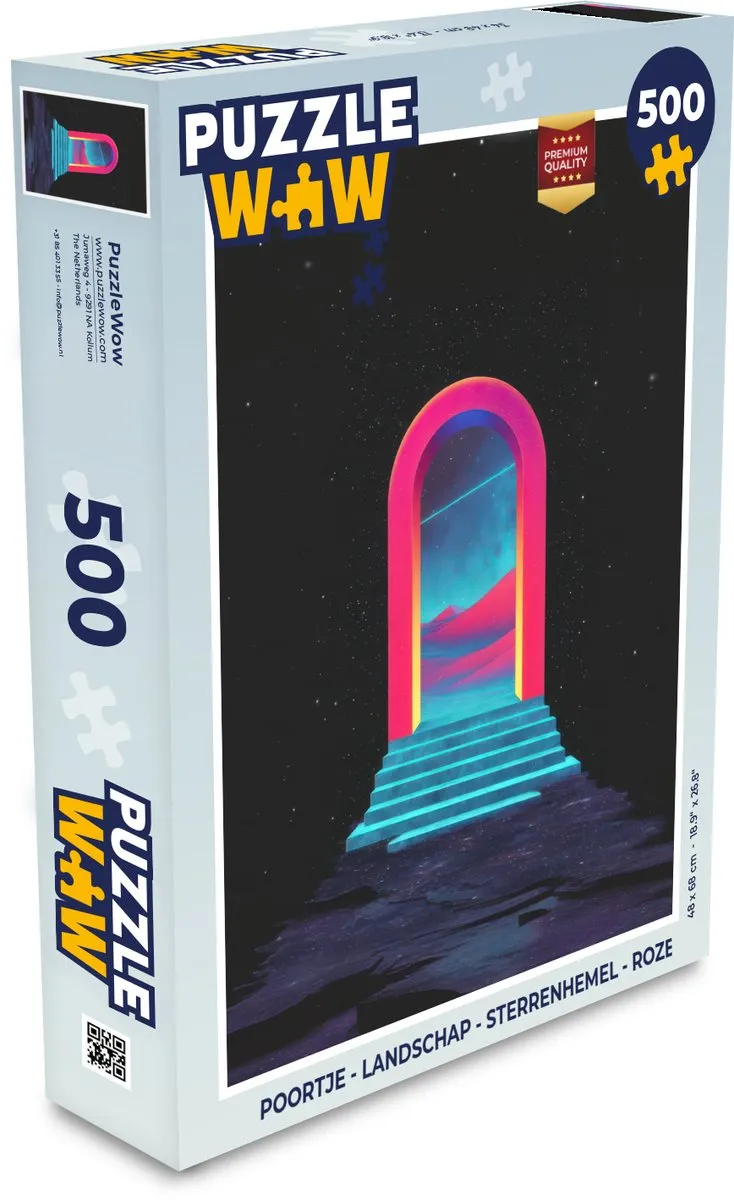 PuzzleWow Legpuzzel 500 Stuks - Roze Poortje Sterrenhemel