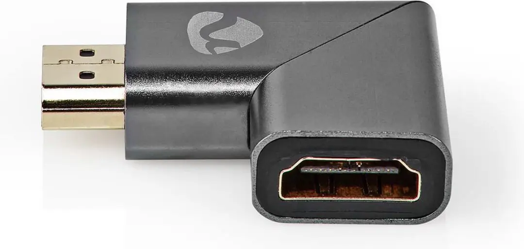 Nedis HDMI Adapter CVTB34904GY - Rechts Gehoekt - Verguld - Aluminium